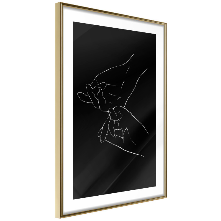 Wall Poster Gesture - black and white composition with delicate line art of clasped hands 117878 additionalImage 6