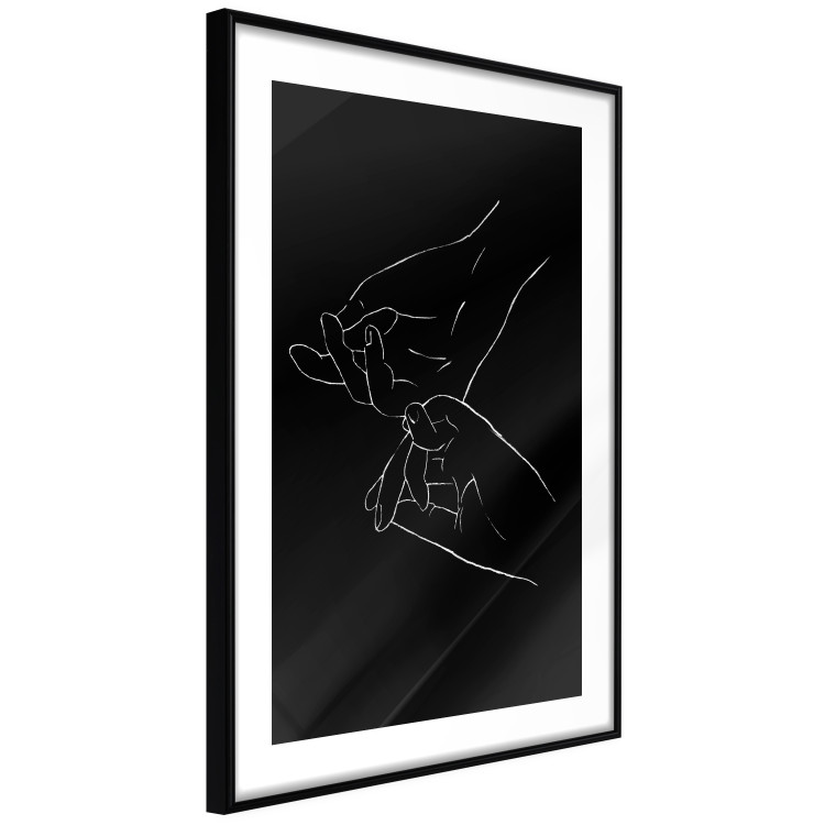 Wall Poster Gesture - black and white composition with delicate line art of clasped hands 117878 additionalImage 11
