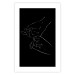 Wall Poster Gesture - black and white composition with delicate line art of clasped hands 117878 additionalThumb 19