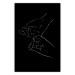 Wall Poster Gesture - black and white composition with delicate line art of clasped hands 117878