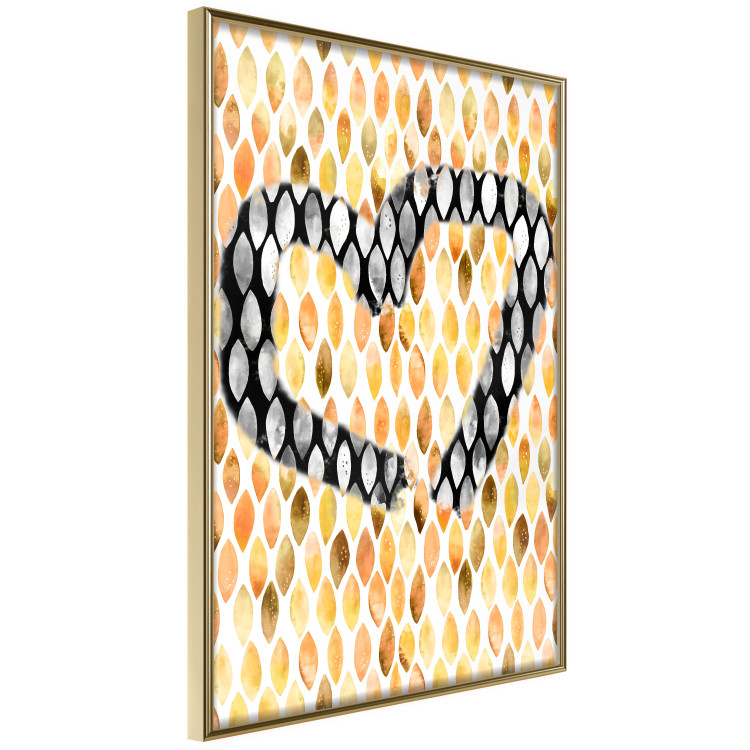 Wall Poster Summer Sign - unique composition with a heart in shades of brown 118278 additionalImage 12