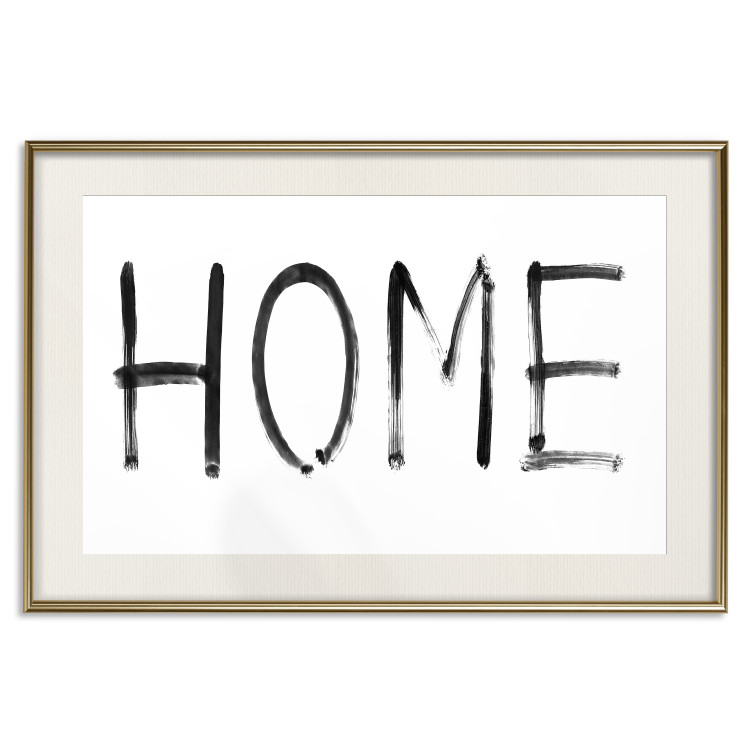 Wall Poster Black Home - black and white simple composition with English text 119278 additionalImage 19