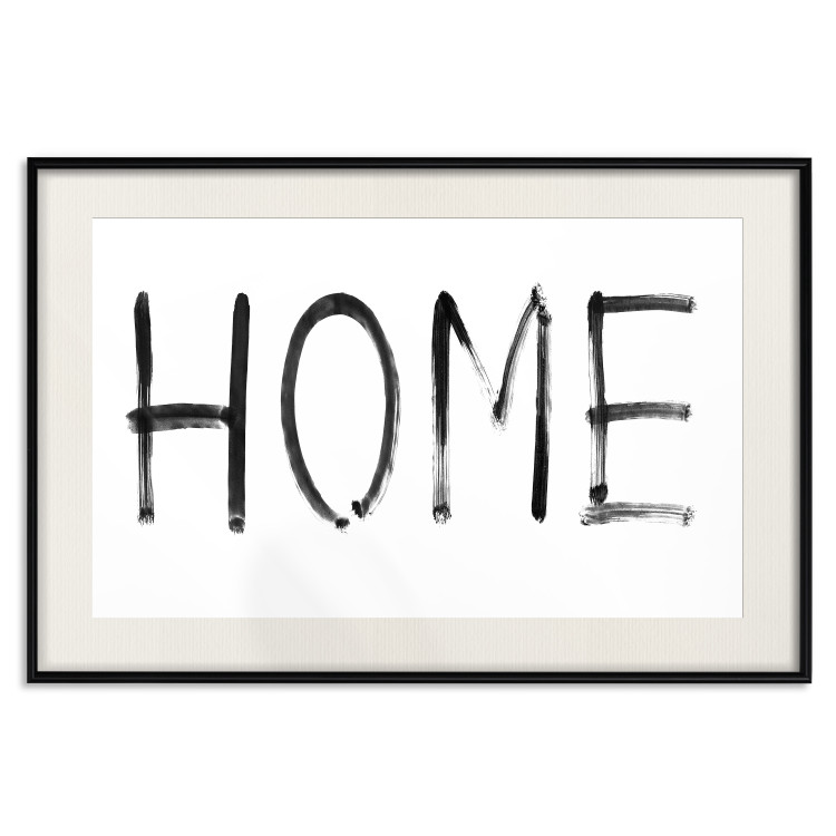 Wall Poster Black Home - black and white simple composition with English text 119278 additionalImage 18