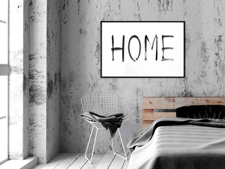 Wall Poster Black Home - black and white simple composition with English text 119278 additionalImage 4