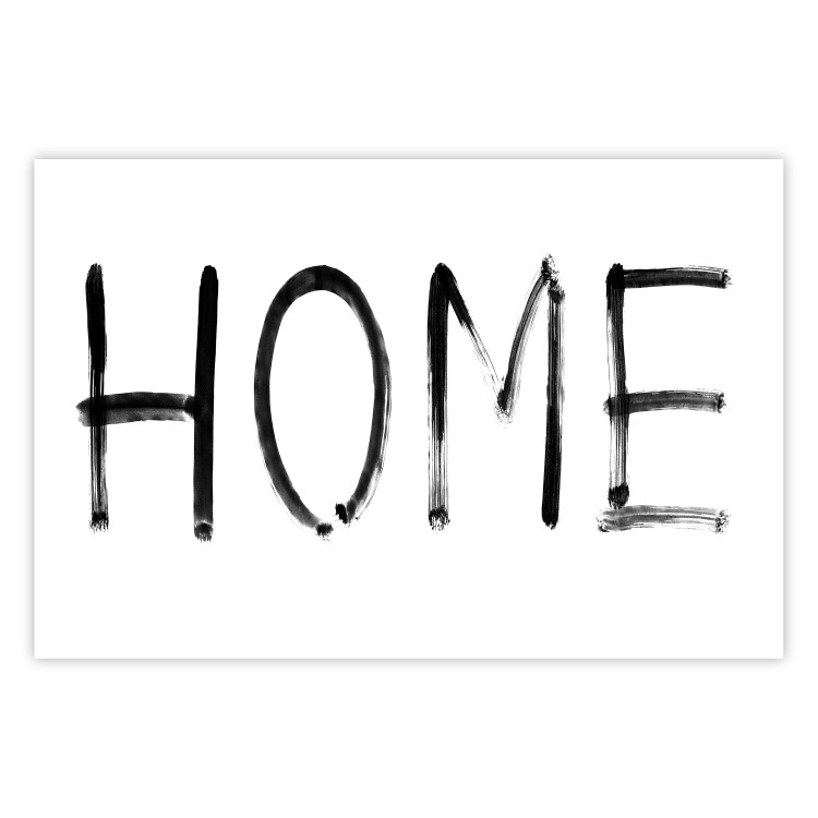 Wall Poster Black Home - black and white simple composition with English text 119278