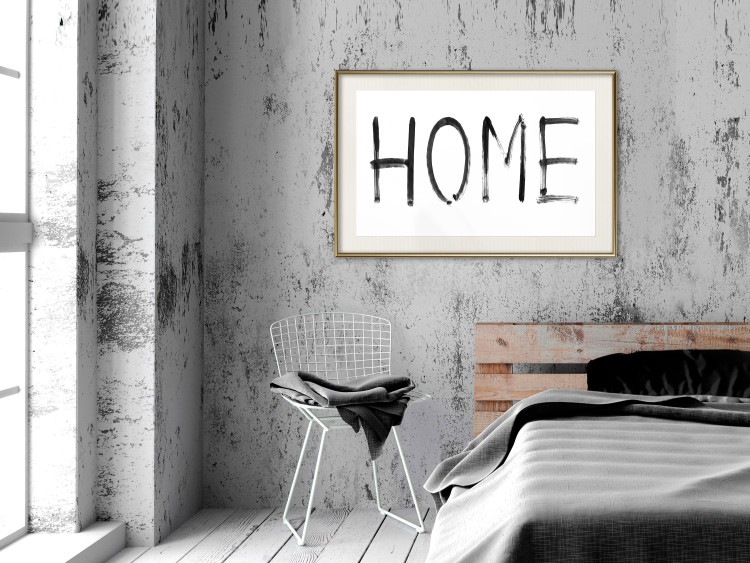 Wall Poster Black Home - black and white simple composition with English text 119278 additionalImage 21