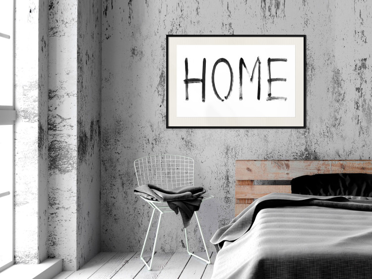 Wall Poster Black Home - black and white simple composition with English text 119278 additionalImage 22