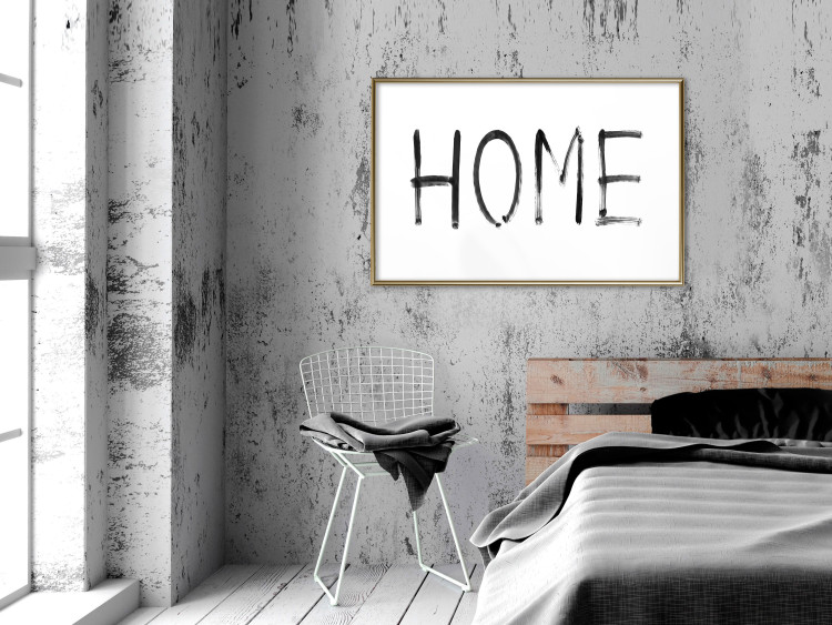 Wall Poster Black Home - black and white simple composition with English text 119278 additionalImage 15