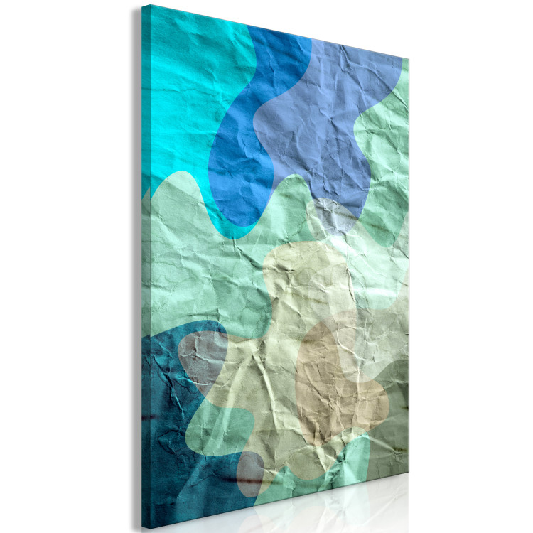 Canvas Print Sea turquoise - abstract stains on the background of crumpled paper 122278 additionalImage 2