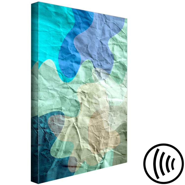 Canvas Print Sea turquoise - abstract stains on the background of crumpled paper 122278 additionalImage 6