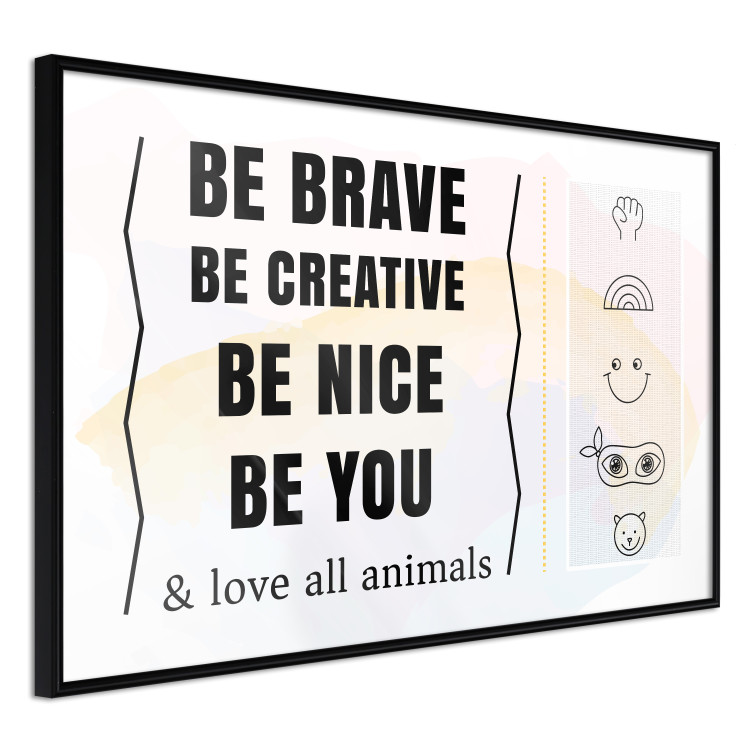 Poster Be Yourself - black English texts and small emojis on a white background 122778 additionalImage 10
