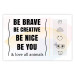 Poster Be Yourself - black English texts and small emojis on a white background 122778