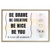 Poster Be Yourself - black English texts and small emojis on a white background 122778 additionalThumb 16