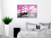 Canvas Print A sailing ship - seascape with a pink sky and a ship with sails 123378 additionalThumb 3