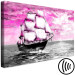 Canvas Print A sailing ship - seascape with a pink sky and a ship with sails 123378 additionalThumb 6