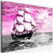 Canvas Print A sailing ship - seascape with a pink sky and a ship with sails 123378 additionalThumb 2