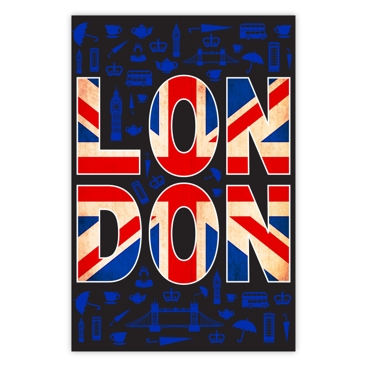 Wall Poster City of Culture - design with UK flag motif and icon background 123578