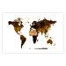 Wall Poster My World - world map with brown-colored continents on white background 123878 additionalThumb 25