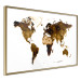 Wall Poster My World - world map with brown-colored continents on white background 123878 additionalThumb 6