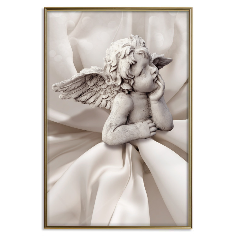 Wall Poster Loving Thoughts - light sculpture of a boy as an angel with wings 125178 additionalImage 16