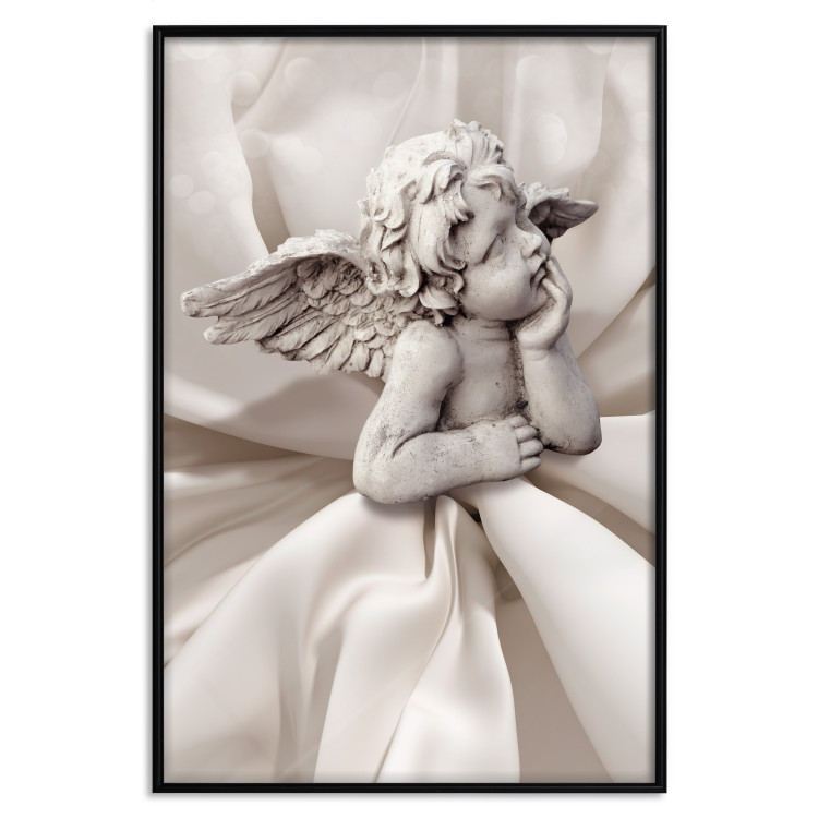 Wall Poster Loving Thoughts - light sculpture of a boy as an angel with wings 125178 additionalImage 18