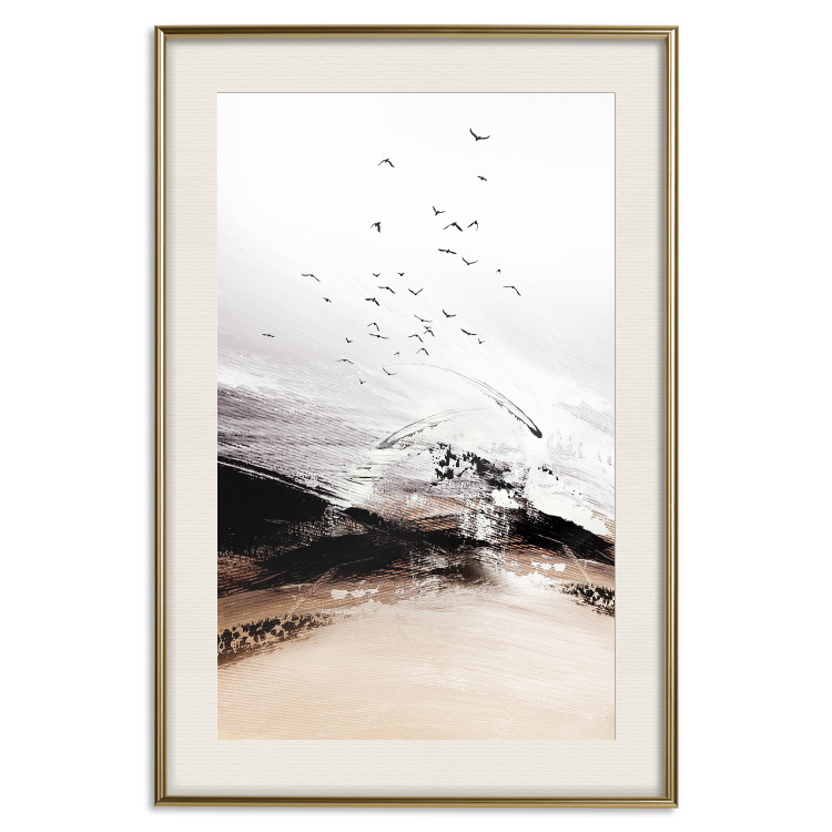 Wall Poster At the Edge of the Forest - artistic landscape with birds in an abstract style 125278 additionalImage 19