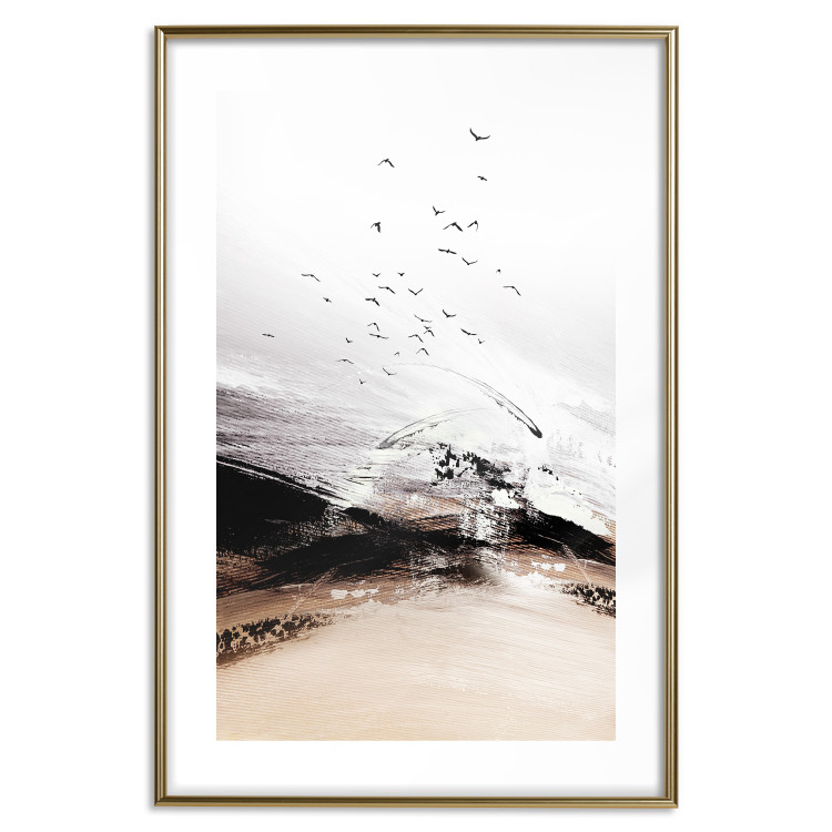 Wall Poster At the Edge of the Forest - artistic landscape with birds in an abstract style 125278 additionalImage 16