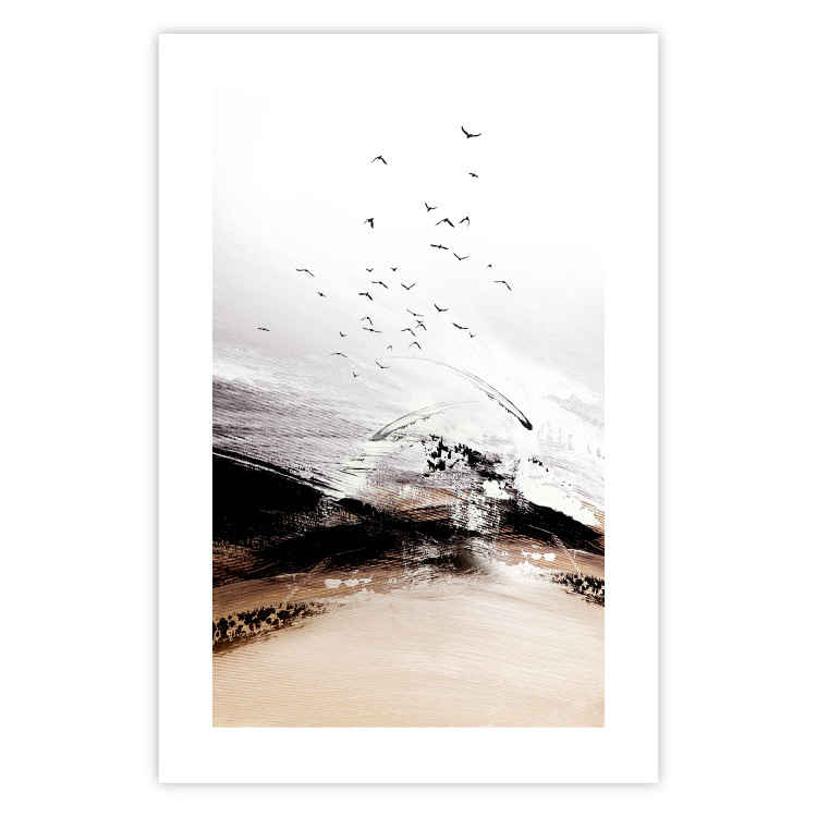 Wall Poster At the Edge of the Forest - artistic landscape with birds in an abstract style 125278 additionalImage 25