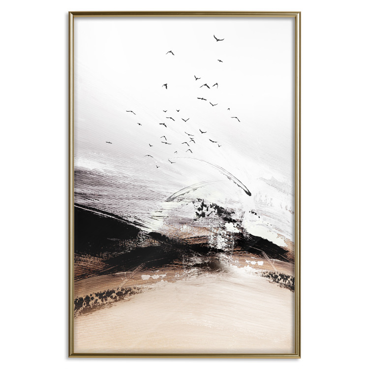 Wall Poster At the Edge of the Forest - artistic landscape with birds in an abstract style 125278 additionalImage 20
