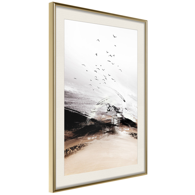 Wall Poster At the Edge of the Forest - artistic landscape with birds in an abstract style 125278 additionalImage 2