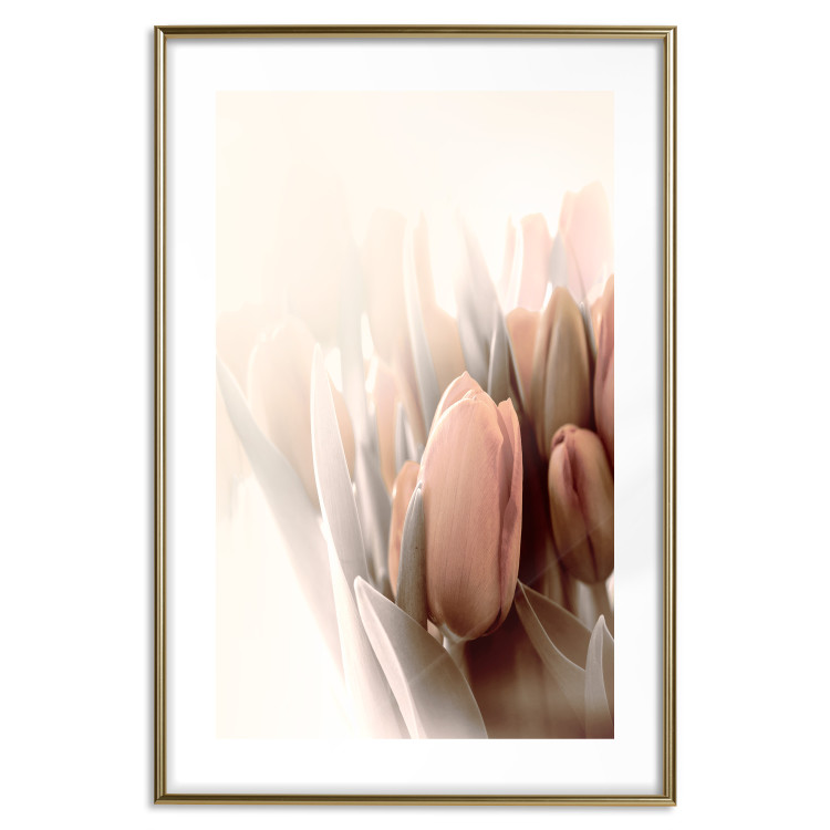 Poster Spring Mist - composition of colorful tulips against a bright glow 126678 additionalImage 14