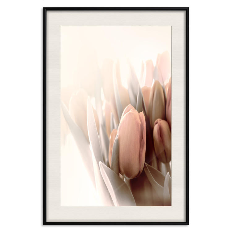 Poster Spring Mist - composition of colorful tulips against a bright glow 126678 additionalImage 19