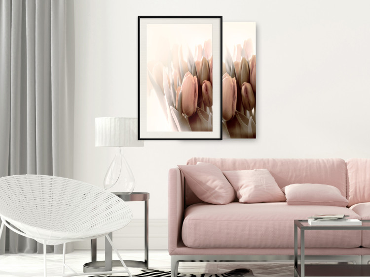 Poster Spring Mist - composition of colorful tulips against a bright glow 126678 additionalImage 24
