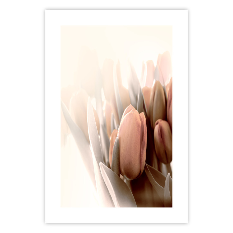 Poster Spring Mist - composition of colorful tulips against a bright glow 126678 additionalImage 19