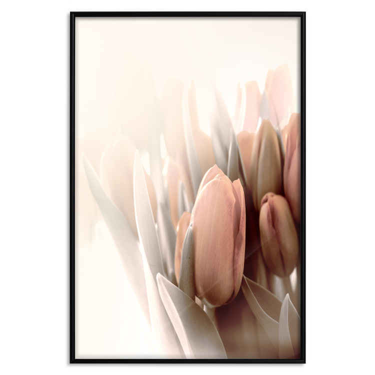 Poster Spring Mist - composition of colorful tulips against a bright glow 126678 additionalImage 16