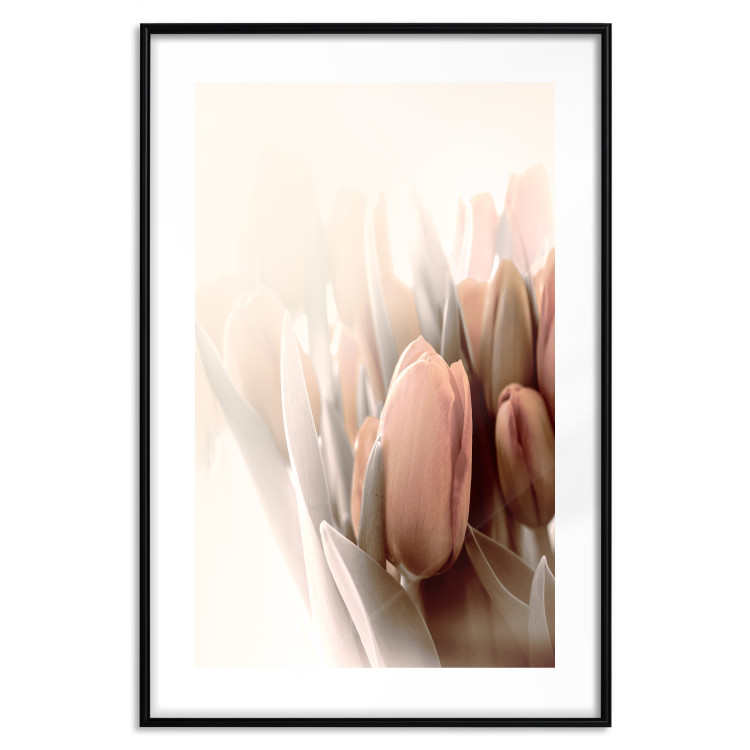 Poster Spring Mist - composition of colorful tulips against a bright glow 126678 additionalImage 15