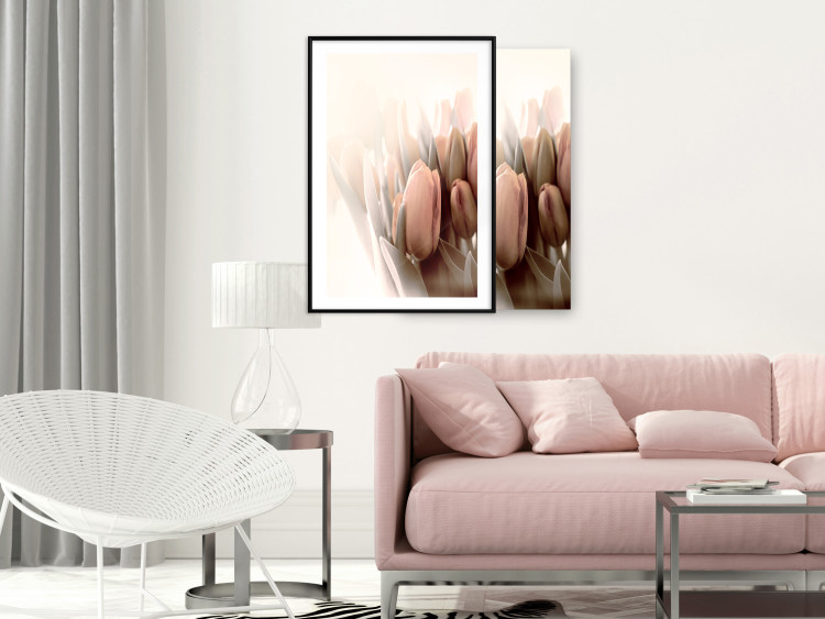 Poster Spring Mist - composition of colorful tulips against a bright glow 126678 additionalImage 23
