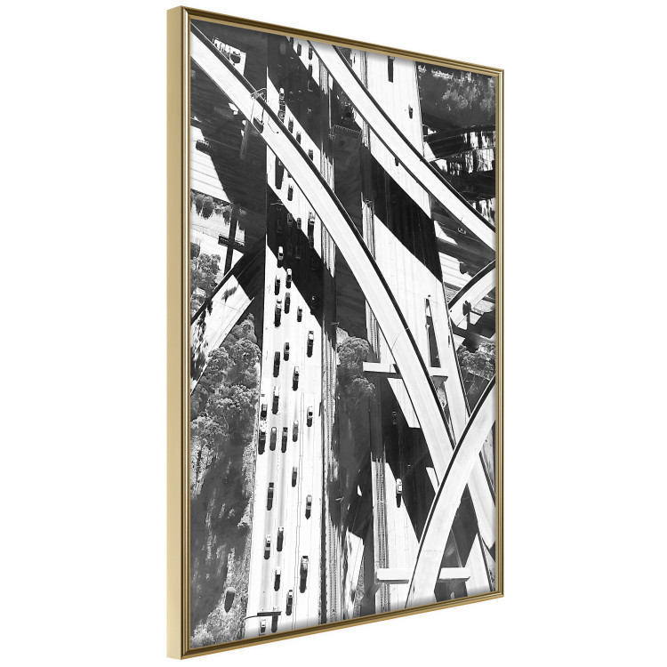 Poster City Geometry - gray street architecture in a city with cars 129778 additionalImage 14
