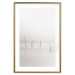 Poster Misty Trail - landscape of sticks protruding from the water on a white background 130378 additionalThumb 18