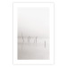 Poster Misty Trail - landscape of sticks protruding from the water on a white background 130378 additionalThumb 18