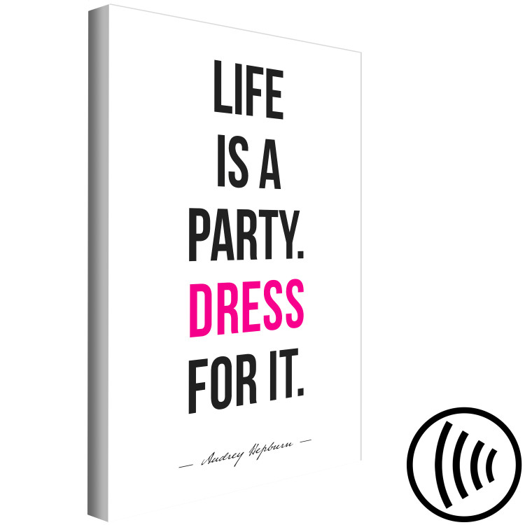 Canvas Art Print Life is a party - typographic graphic with an English quote 134178 additionalImage 6