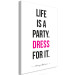 Canvas Art Print Life is a party - typographic graphic with an English quote 134178 additionalThumb 2