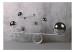 Wall Mural Silver balls - white boards and geometric figures on a concrete wall 134378 additionalThumb 1