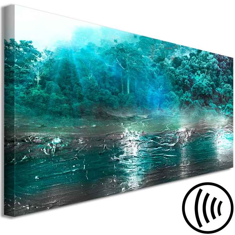 Canvas Turquoise Impression (1-piece) Narrow - blue abstract forest 134578 additionalImage 6