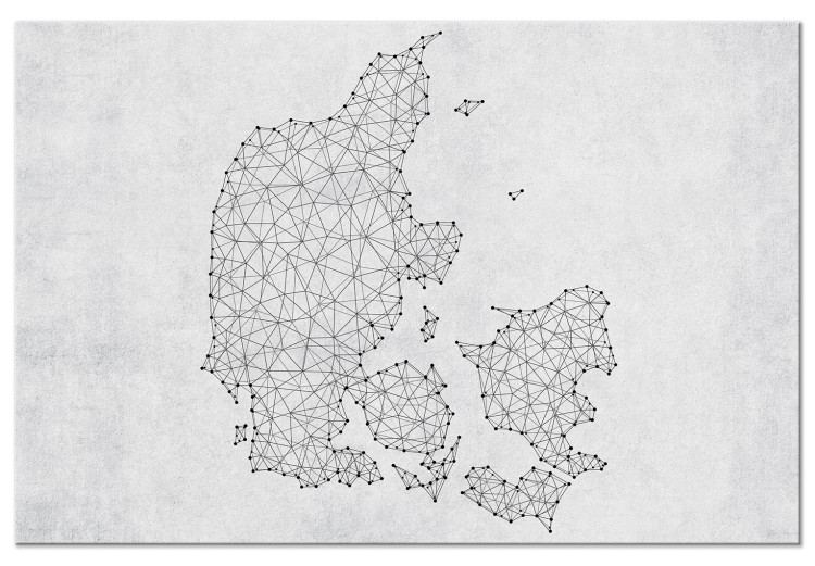Canvas Network Denmark - Networked Map on a light-gray background 135178
