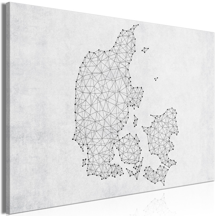Canvas Network Denmark - Networked Map on a light-gray background 135178 additionalImage 2