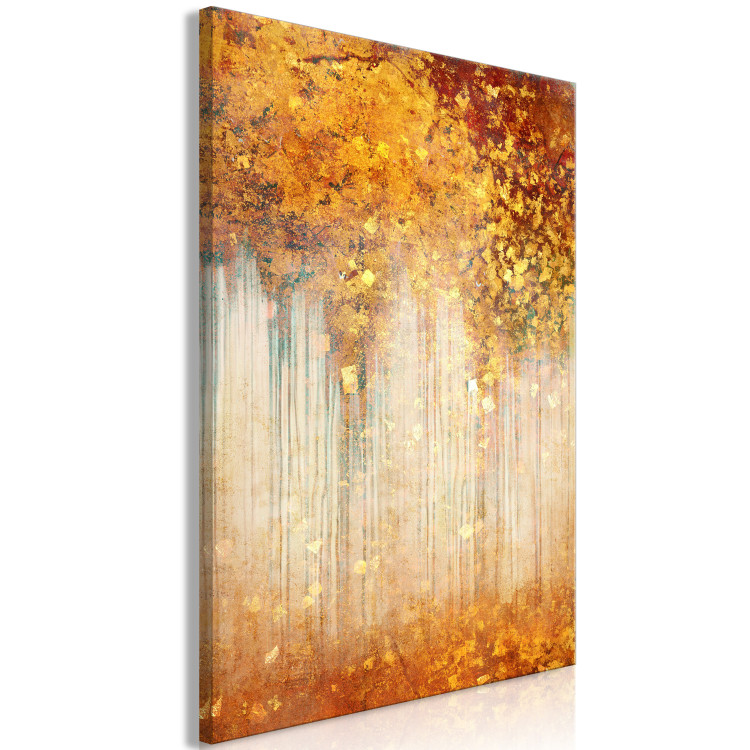 Canvas Apparition (1-piece) Vertical - abstract golden leaf texture 135378 additionalImage 2
