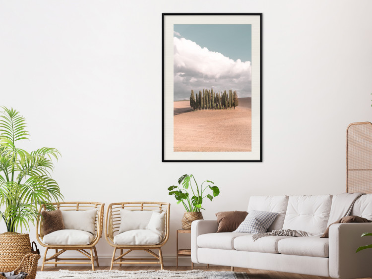 Poster Sweet Tuscany - warm landscape of a field against trees and clouds 135878 additionalImage 25
