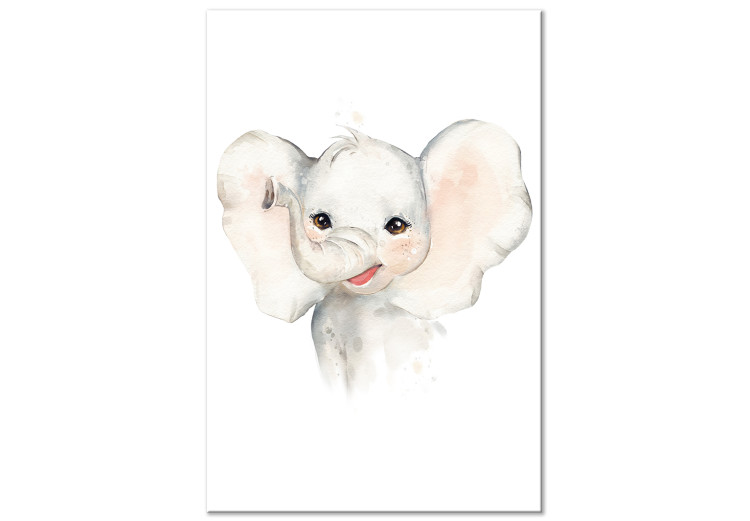 Canvas Drawing, joyful elephant - a stylized watercolor composition 136378