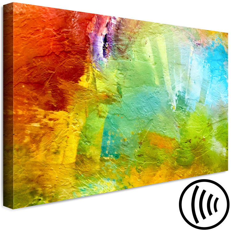 Canvas Art Print Mountains from Above (1-piece) Wide - colorful abstraction on texture 137178 additionalImage 6